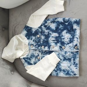 Toddler-Tie Dye Jean Hoodie-18mos